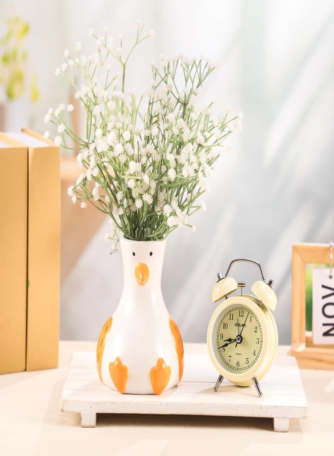 Ninehaoou Ceramic Goose Vase White Modern Flower Vase with Unique Goose Design Aesthetic Table Decor Funky Trendy Art Planter Holder for Flowers, Home Office Shelf Decoration - Image 3